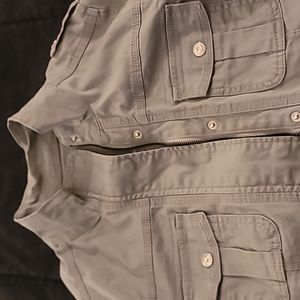 Kensie military style light gray zippered jacket size medium